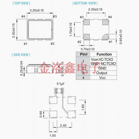 UCE4031035LK015000-24MDK,Pletronics振蕩器,削峰正弦波輸出晶振,UCE4溫補晶振