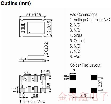IQD提供超高穩(wěn)定性TCXO晶振技術(shù)參數(shù)資料