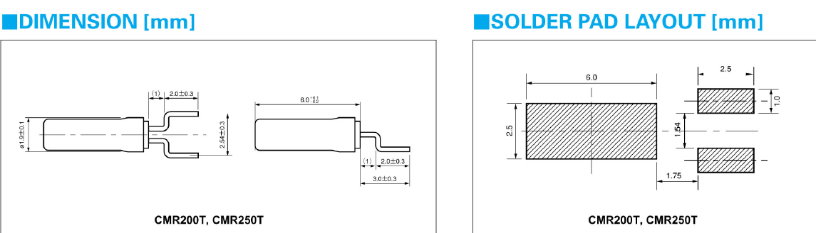 2060石英晶體諧振器,無(wú)源圓柱石英晶體,CMR250T晶振