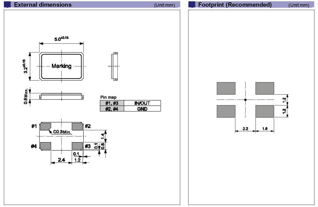 標準金屬面表貼片晶振,&plusmn;10ppm高精度4P晶體, TSX-5032晶振