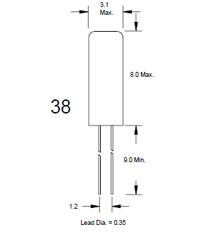 時鐘進(jìn)口圓柱晶體,插件3*8無源晶振,38晶振