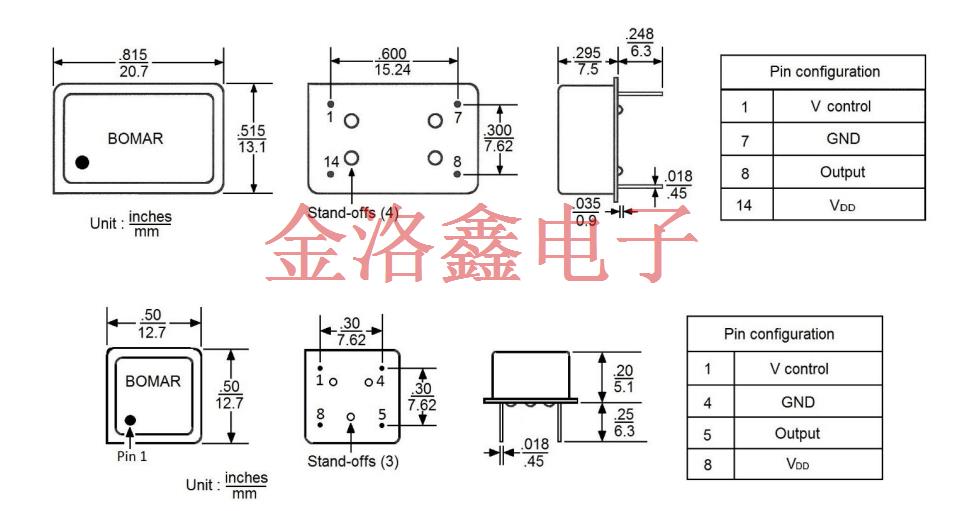B1850-BAAS3T6N-20.000000,Bomar貼片晶振,B1850石英晶體振蕩器