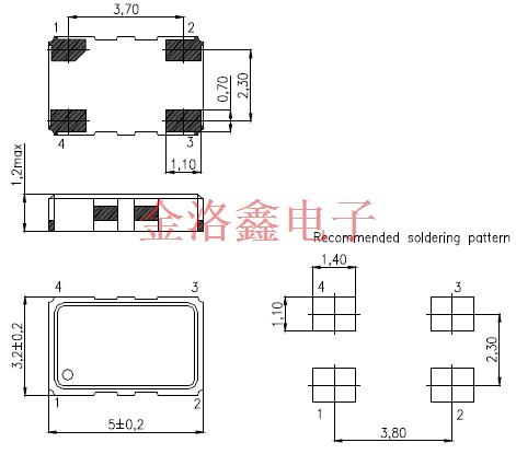 T-53A2070JXH-20.000MHz,KVG晶振,5032貼片振蕩器,T-53溫補晶振