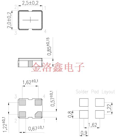 T-25A2070JX-LF-26.000MHz,2520晶體振蕩器,KVG表面貼裝晶振